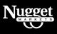 Nugget Markets logo in white text on a black background with stylized "O".
