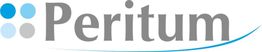 Logo mit vier Kreisen in Blau- und Grautönen und dem Schriftzug "Peritum" in Grau.