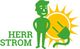 Illustration: Grüner Mann neben Sonne, gelber Stecker dahinter, Text "HERR STROM".