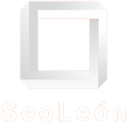 Logo de SeoLeón con un diseño de cubo blanco sobre fondo negro.