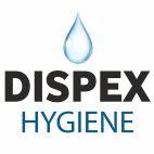Logo mit blauem Wassertropfen, darüber der Text "DISPEX HYGIENE".