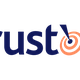 Logo van "trustoo" met tweekleurige tekst en omcirkelde "oo".