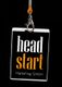Namensschild mit der Aufschrift "head start Marketing GmbH" an einem Band.