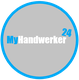 Kreislogo mit Text "MyHandwerker 24", grauer Hintergrund, blauer Rand und Zahlen.