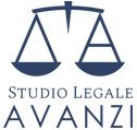 Logo di Studio Legale Avanzi con simbolo di bilancia blu su sfondo bianco.