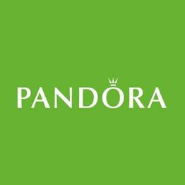 Logo da Pandora em texto branco sobre fundo verde.