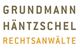 Textlogo der Anwaltskanzlei "Grundmann Häntzschel Rechtsanwälte" in grau und orange.