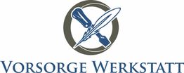 Logo mit Stift und Hammer in einem Kreis, darunter der Text "Vorsorge Werkstatt".