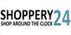 "Logo von Shoppery24 mit dem Slogan 'Shop Around The Clock' auf weißem Hintergrund."