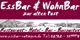 EssBar & WohnBar Logo mit Text: Restaurant, Hotel, Bar, Biergarten und Kontaktdaten.