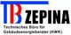 Logo von Zepina: Technisches Büro für Gebäudeenergieberater (HWK) in Blau und Rot.