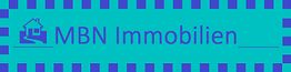 Logo von MBN Immobilien mit Haus-Symbol in Blau auf türkisfarbenem Hintergrund.