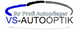 Logo von VS-Autooptik mit Slogan "Ihr Profi Autopflege" und ovalem Element in Blau und Grau.