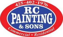 RC Painting & Sons logo with contact number, offering commercial and residential services.