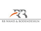 Logo mit stilisiertem "R" und Text "RB Wand & Bodendesign" in Grau und Orange.