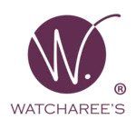 Logo featuring a purple circle with a stylized "W" and the text "Watcharee's" below.