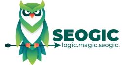 Eule mit Pfeil, daneben "SEOGIC" und Text: "logic.magic.seogic.".