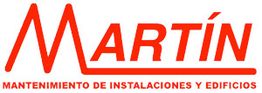 Logo rojo de "Martín", con texto: Mantenimiento de Instalaciones y Edificios.