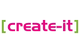 Logo mit dem Text "[create-it]" in pink und grün auf weißem Hintergrund.