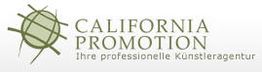 Logo von California Promotion, Ihrer professionellen Künstleragentur, mit grünem grafischem Symbol.