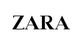 Zwarte tekst "ZARA" op een witte achtergrond in dik, modern lettertype.