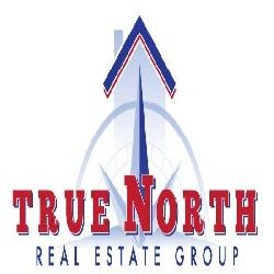 Logo of True North Real Estate Group with a stylized house and compass design.