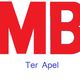 Rode letters "MB" met blauwe tekst "Ter Apel" eronder.