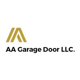 Gold stylized "AA" logo with "AA Garage Door LLC." in black text.