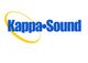 Logo mit blauem Text "Kappa Sound" und gelbem ovalem Bogen.