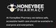 HoneyBee Pharmacy logo with a bee icon and a message on healthcare accessibility for everyone.