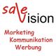 Logo "Sale Vision" in Rot und Schwarz mit Text "Marketing Kommunikation Werbung" darunter.