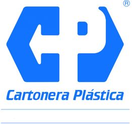 Logo azul de Cartonera Plástica con letras "C" y "P" en un hexágono.