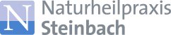 Logo mit großem "N" und Text "Naturheilpraxis Steinbach" in Grau auf weißem Hintergrund.
