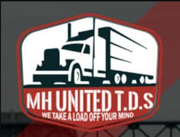 Logo featuring a truck and the text: "MH UNITED T.D.S - We take a load off your mind".