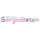 Logotipo "Mercería Sergio Botón" en colores pastel con hilo y agujas.