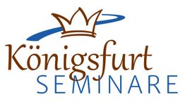 „Königsfurt Seminare“-Logo mit Krone und blauer Linie.
