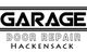 Garage Door Repair Hackensack logo in bold black text with stripes above and below.