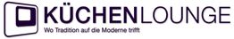 Logo der Küchenlounge mit dem Slogan "Wo Tradition auf die Moderne trifft" auf weißem Hintergrund.