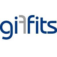 Logo mit dem Wort "giffits", das stilisiert in Blau und Grau dargestellt ist.