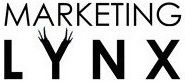 Logo met de tekst "Marketing Lynx", met klauw tussen de letters L en Y.
