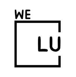 Text art with "WE LU" inside an incomplete square on a plain background.