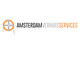Logo van Amsterdam Verhuis Services met oranje en grijze elementen.