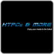 Schwarzer Hintergrund mit blauem Text "HTPCs & MORE" und Slogan "Enjoy your media to the fullest."