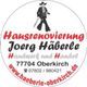 Kreisförmiges Logo der Firma Joerg Häberle für Hausrenovierung in Oberkirch mit Kontaktinfos.