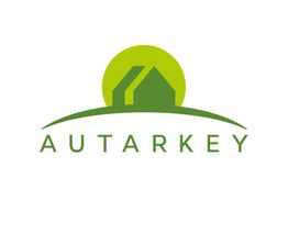 Grünes Logo mit Haus, grünem Kreis und Schriftzug "AUTARKEY" darunter.