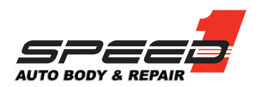 Logo of Speed 1 Auto Body & Repair with a stylized red "1."