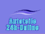 "Blaues Logo mit Text 'Autoteile 24h-Online' und geschwungenem Linienmotiv oben."