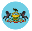Two black horses and a shield with an eagle on a blue background, part of a state flag design.