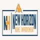 Logo with text "NH New Horizon Home Improvement" and a house outline above the letters.