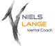 Schwarz-weißes Logo mit Text: "Niels Lange, Mental Coach".
